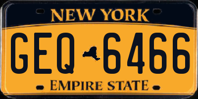 NY license plate GEQ6466
