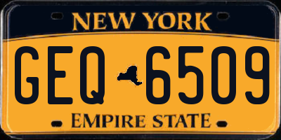 NY license plate GEQ6509