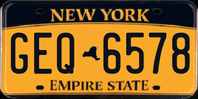 NY license plate GEQ6578