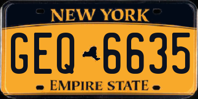NY license plate GEQ6635