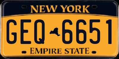 NY license plate GEQ6651