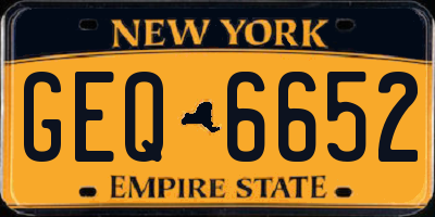 NY license plate GEQ6652