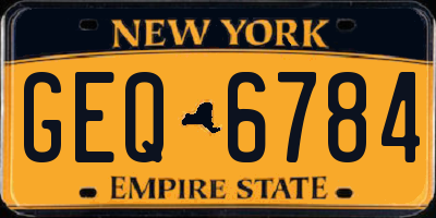 NY license plate GEQ6784