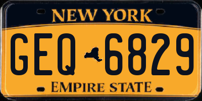 NY license plate GEQ6829