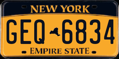 NY license plate GEQ6834