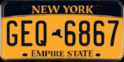 NY license plate GEQ6867