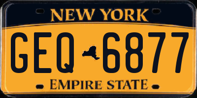 NY license plate GEQ6877