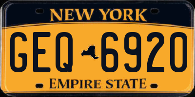NY license plate GEQ6920