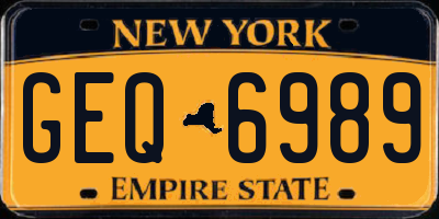 NY license plate GEQ6989