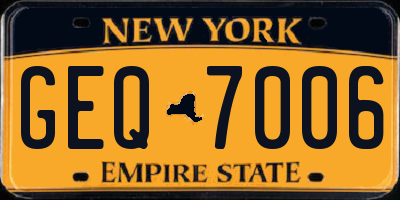 NY license plate GEQ7006