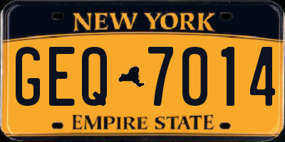 NY license plate GEQ7014