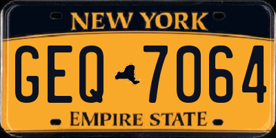 NY license plate GEQ7064