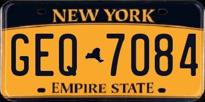 NY license plate GEQ7084
