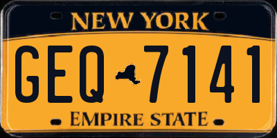 NY license plate GEQ7141