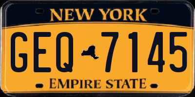 NY license plate GEQ7145