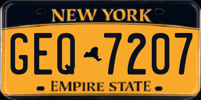 NY license plate GEQ7207