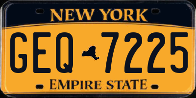NY license plate GEQ7225
