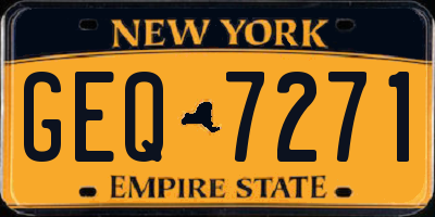 NY license plate GEQ7271