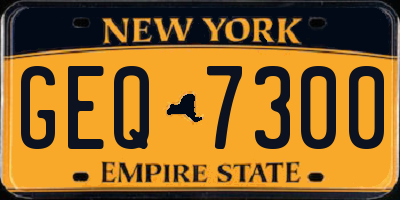 NY license plate GEQ7300