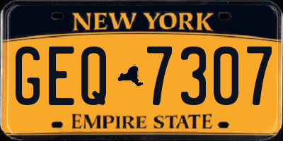 NY license plate GEQ7307