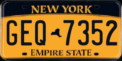 NY license plate GEQ7352