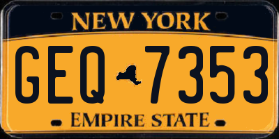 NY license plate GEQ7353
