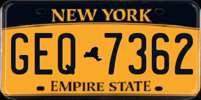 NY license plate GEQ7362