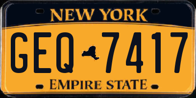 NY license plate GEQ7417
