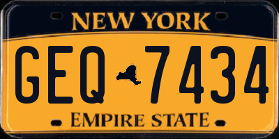 NY license plate GEQ7434