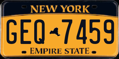 NY license plate GEQ7459
