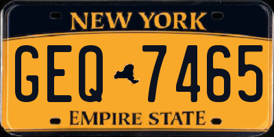NY license plate GEQ7465