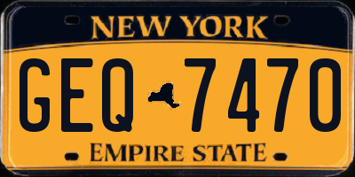 NY license plate GEQ7470