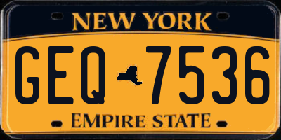 NY license plate GEQ7536