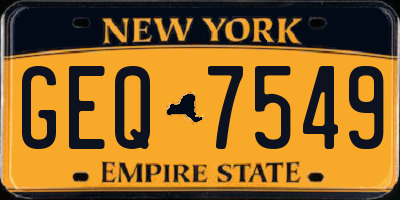 NY license plate GEQ7549