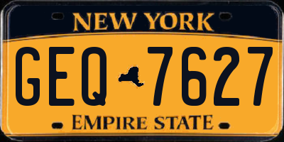 NY license plate GEQ7627