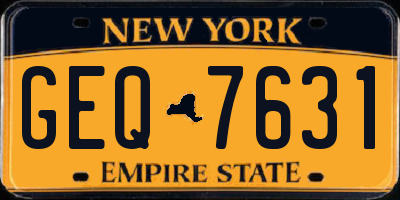 NY license plate GEQ7631