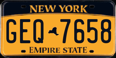 NY license plate GEQ7658