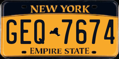NY license plate GEQ7674
