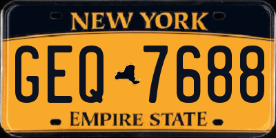 NY license plate GEQ7688