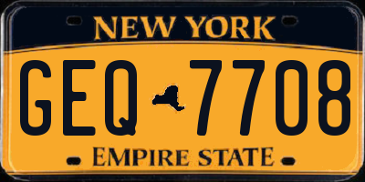 NY license plate GEQ7708