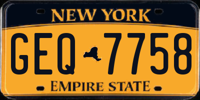 NY license plate GEQ7758