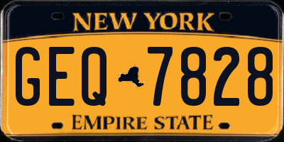 NY license plate GEQ7828