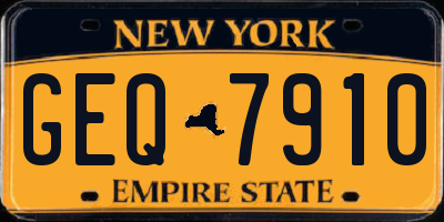 NY license plate GEQ7910