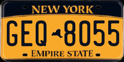 NY license plate GEQ8055