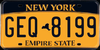 NY license plate GEQ8199
