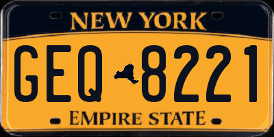 NY license plate GEQ8221