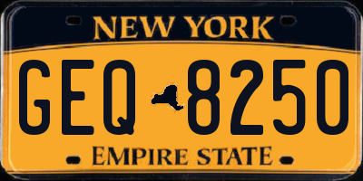 NY license plate GEQ8250