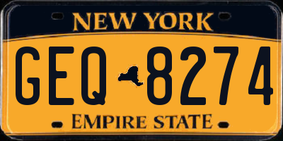 NY license plate GEQ8274
