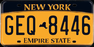 NY license plate GEQ8446
