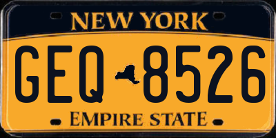 NY license plate GEQ8526
